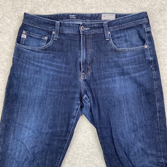 Ag Adriano Goldschmied Other - AG Adriano Goldschmied Everett Slim Straight Jeans Mens 34x22 Hemmed Dark Blue